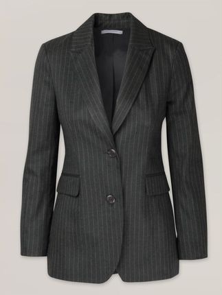 Grafitowa marynarka damska w prążki