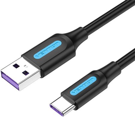 Vention USB 2.0 A do USB-C 5A CORBF 1m Czarny PVC (56535)