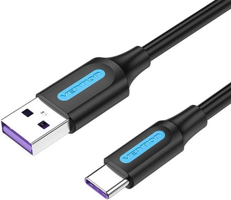 Vention USB 2.0 A do USB-C 5A CORBG 1,5m czarny PVC (56235)