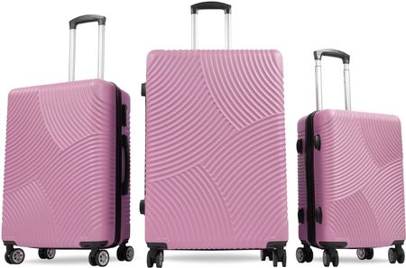 Aga Travel Zestaw walizek podróżnych MR4654 Różowy