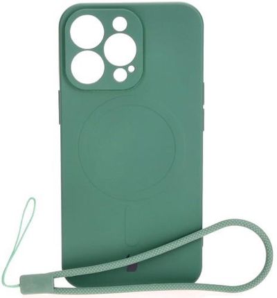 Bizon Etui Case Silicone Magnetic Do Apple Iphone 13 Pro Ciemnozielone