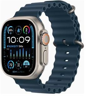 Apple Watch Ultra 2 GPS+Cellular Koperta 49mm Z Tytanu W Kolorze Naturalnym Z Paskiem Ocean W Kolorze Niebieskim (MREG3ULA)