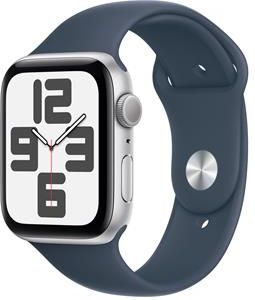 Apple Watch SE GPS Koperta 44mm Z Aluminium W Kolorze Srebrnym Z Paskiem Sportowym W Kolorze Sztormowego Błękitu (MREC3ETA)