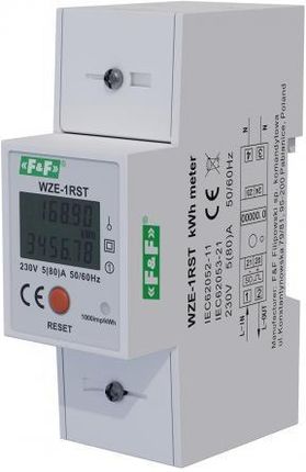 Jednofazowy licznik zużycia energii 45A z funkcją RESET WZE-1RST