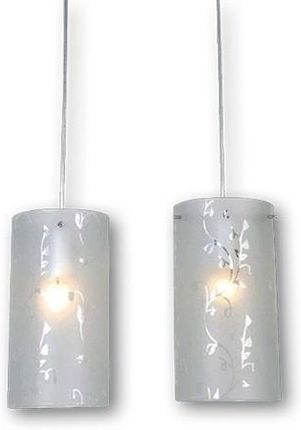 Italux Lampa sufitowa wisząca Rico 2 źródła światła listwa chrom metal szkło tkanina wzór tuba MDM1587/2A