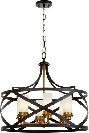 Lampa Wisząca Loft Czarno-Mosiężna Astila W6 