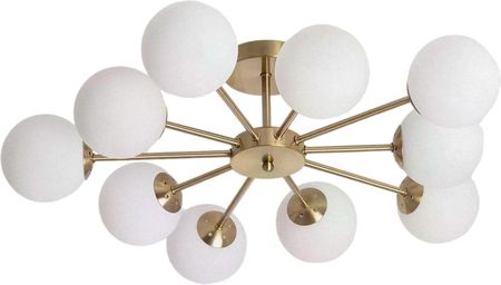 Lampa Sufitowa Wiszaca Złota Żyrandol Szklane Kule Abruzzo Elegante 10X G9 