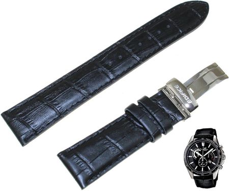 Casio Skórzany pasek do zegarka EFR-510L 22 mm czarny