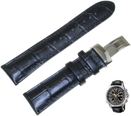 Casio Skórzany pasek do zegarka EF-527L 22 mm czarny