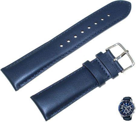 Casio Skórzany pasek do zegarka EFR-552L niebieski 22 mm