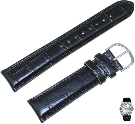 Casio Skórzany pasek do zegarka MTP-V003 czarny 20 mm