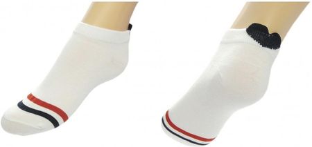 Modne damskie skarpety stopki GreGo1, białe z serduszkiem x1