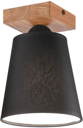 Lampa sufitowa Lula czarna z drewnem E27 Lamkur