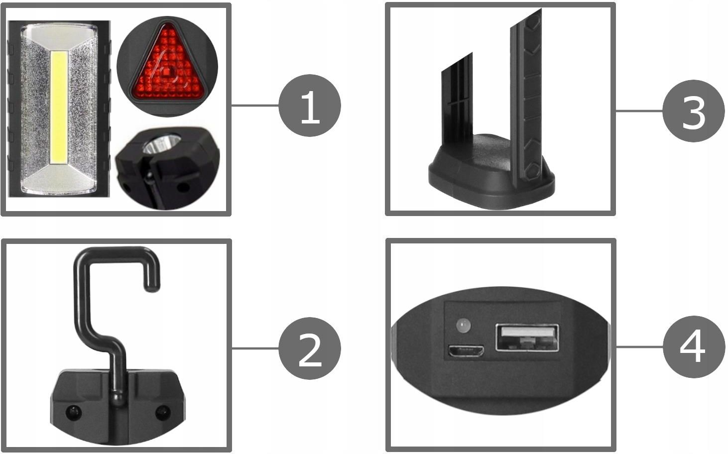 VIRONE WL-1 Lampada LED Con Base Magnetica 360° – 10W, 400lm – Dimmerabile, Gancio, Batteria 2000mAh – Per Officina E Fai Da Te