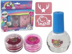 Leantoys Zestaw Piknoci Lakiery Do Paznokci Sypki Brokat Szablony