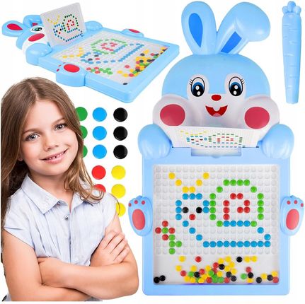 Stator Mozaika Guziki Magnetyczne Układanie Montessori Gra Trening Małej Raczki