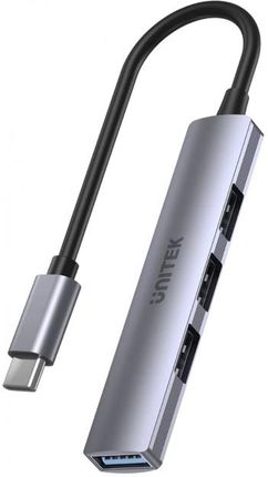 Unitek HUB USB TYP-C 1xUSB-A 3.0 5 Gbps, 3xUSB-A 2.0 aluminiowy (H1208B)