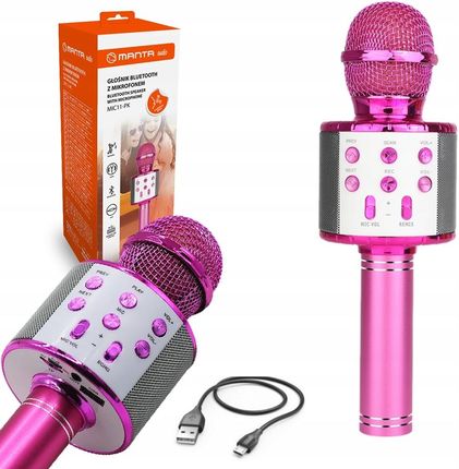 Manta Mikrofon Karaoke Zabawka Dla Dzieci Z Głośnikiem Echo Bluetooth Róż