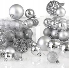 Zdjęcie Zestaw Bombek Choinkowych Regalo Srebrny 100 Sztuk 376580 - Gozdnica