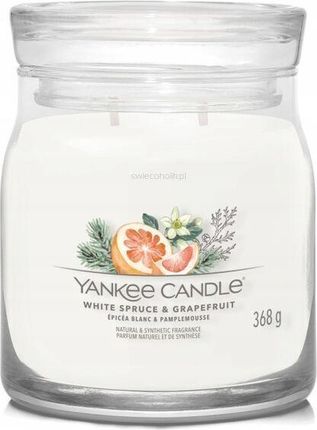 Yankee Candle White Spruce & Grapefruit Signature Jar Świeca Zapachowa 368 G