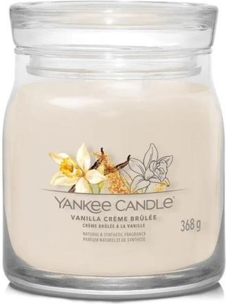 Yankee Candle Signature Świeca W Średnim Słoiku Z Dwoma Knotami Vanilla Creme Brulee