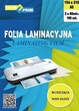 Tech-Prim Folia Laminacyjna A5 154x216 80 Mic. (5906086048019)