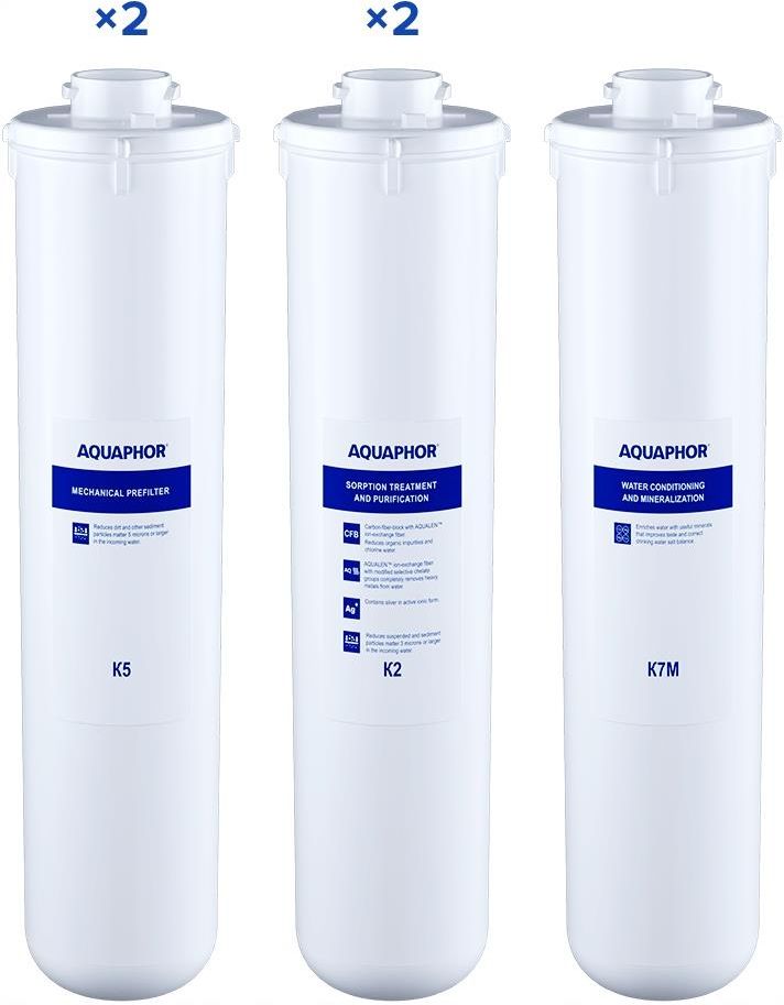 Aquaphor RO-101S MORION BIG SERVICE omgekeerde osmose filter Set van 3 filters Sedimentfilter Actieve-koolfilter Mineralisatie filter Voor RO-101S MORION-systemen