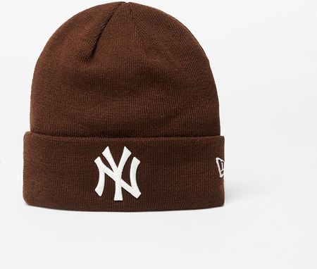 New Era New York Yankees League Essential Cuff Knit Beanie Hat Nfl Brown Suede/ Off White