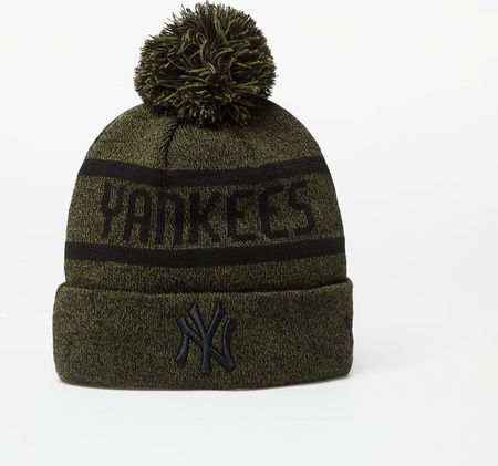 New Era New York Yankees Jake Bobble Knit Beanie Hat Olive/ Black