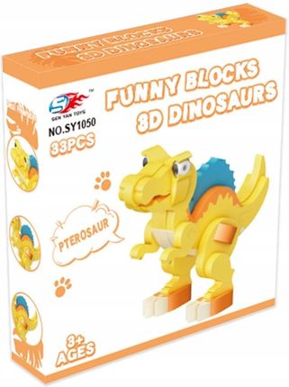 Midex Dinozaur Żółte Klocki Piankowe Miękkie Puzzle 33El.