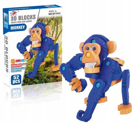 Midex Małpa Szympans Klocki Piankowe Puzzle 52El.