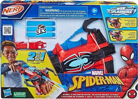 Hasbro Marvel Spider Strike 'N Splash, zabawki z superbohaterami, wiek: od 5 lat, wyrzutnia Nerf Spider-Man F7852