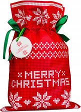 Zdjęcie WOREK NA PREZENTY świąteczne czerwony 40x56cm - Warka