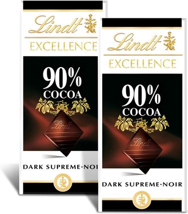 Lindt Excellence 90% Cocoa Czekolada Gorzka Ciemna 100g X2