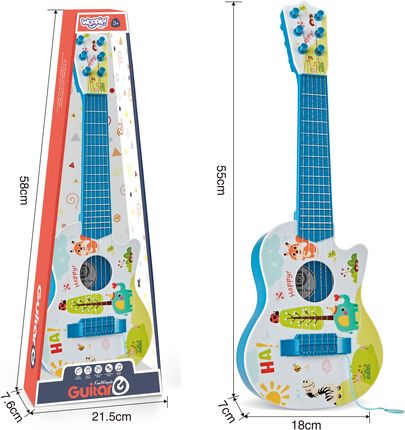 Woopie Gitara Akustyczna Dla Dzieci Niebieska 55Cm