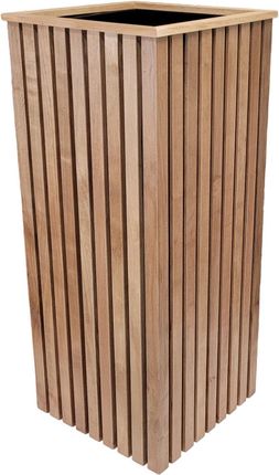 Duża Drewniana Doniczka 80X35X35 Panele 3D Listwy-Lamele Z Wkładem Plastikowym I Systemem Nawadniającym.