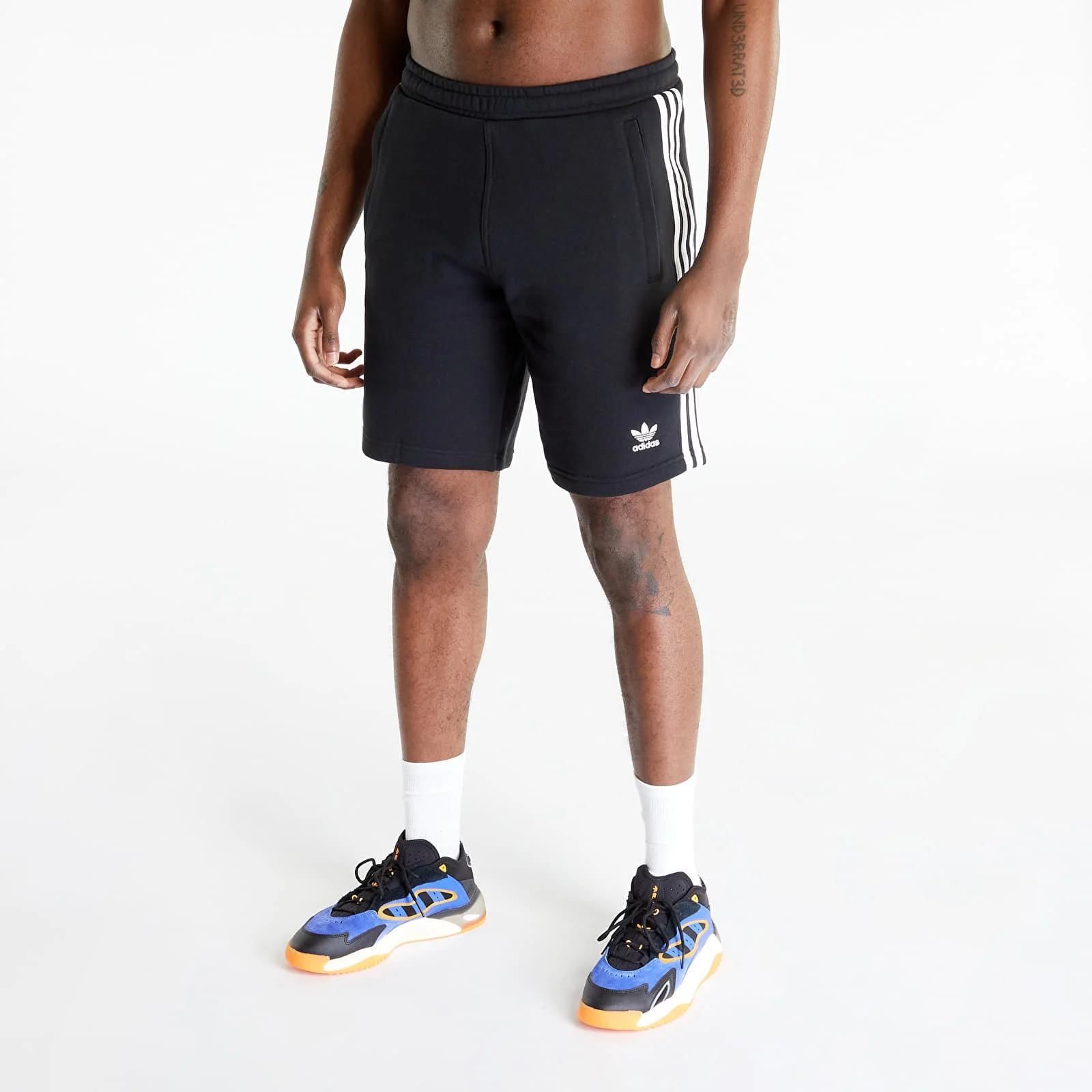 adidas originals three stripe shorts in black