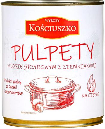 Kościuszko Pulpety Wieprzowe W Sosie Gotowe Danie Puszka 840G
