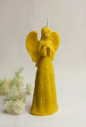 Świeca z wosku pszczelego Anioł wysoki 16cm