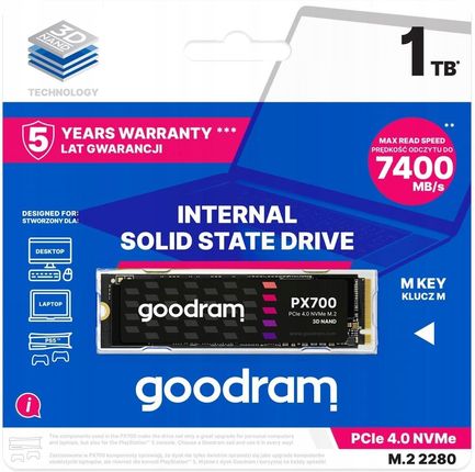 Goodram 1TB M.2 PCIe Gen4 NVMe PX700 (SSDPRPX70001T80)