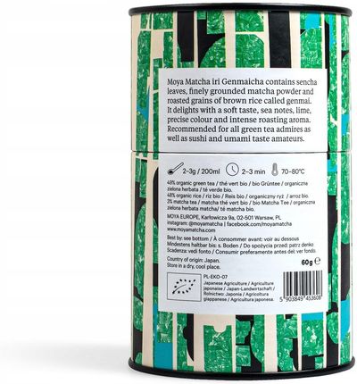 Moya Japońska Zielona Herbata Iri Genmaicha 60g - zdjęcie 2