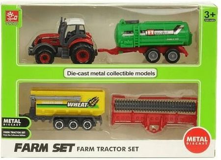 Adar Traktor Metalowy Z 3 Maszynami Rolniczymi