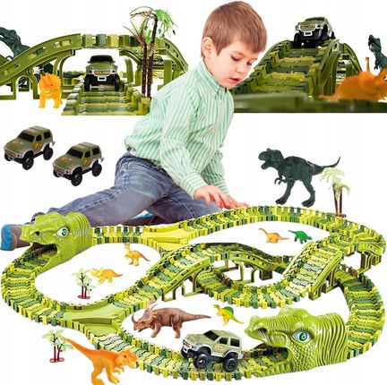 Kruzzel Tor Wyścigowy Dinozaur Park Dino Samochodowy Dla Dzieci 270El 360Cm