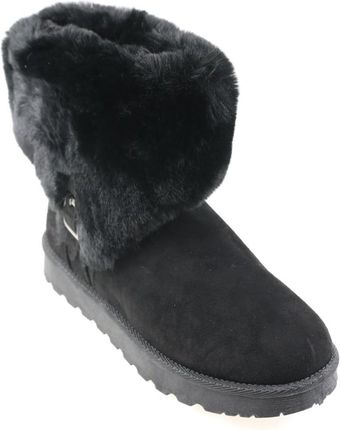Lily Shoes Czarne Botki Śniegowce Na Grubej Podeszwie R25