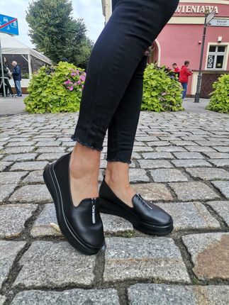 Lily Shoes Czarne Półbuty Na Grubej Podeszwie D5031