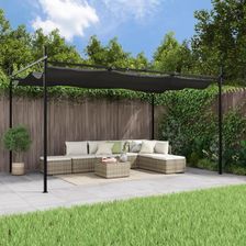 Vidaxl Pergola Ze Zwijanym Dachem Antracytowa 395X292X230cm