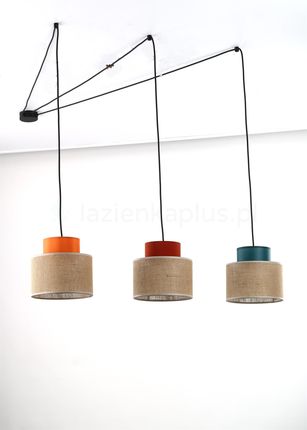 Tk Lighting Duo Lampa Wisząca Czarny, Niebieski, Czerwony, Pomarańczowy (3140)