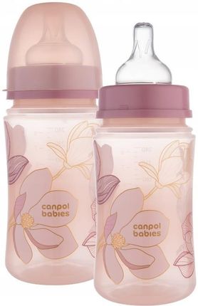 CANPOL BABIES Butelka antykolkowa EasyStart GOLD 3m+ 240ml Różowa 35/240