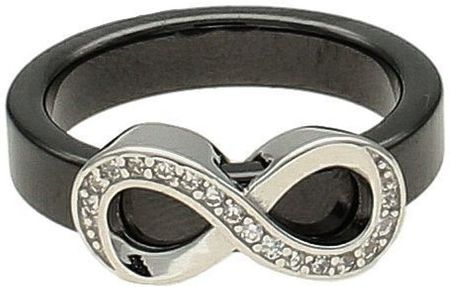 Srebrny pierścionek damski 925 czarna nieskończoność