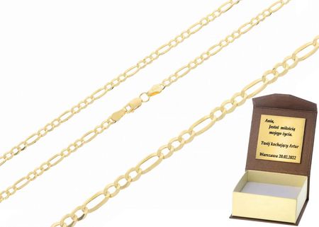 Złoty łańcuszek pełny figaro Próby 585 gr. 5.16 55 cm